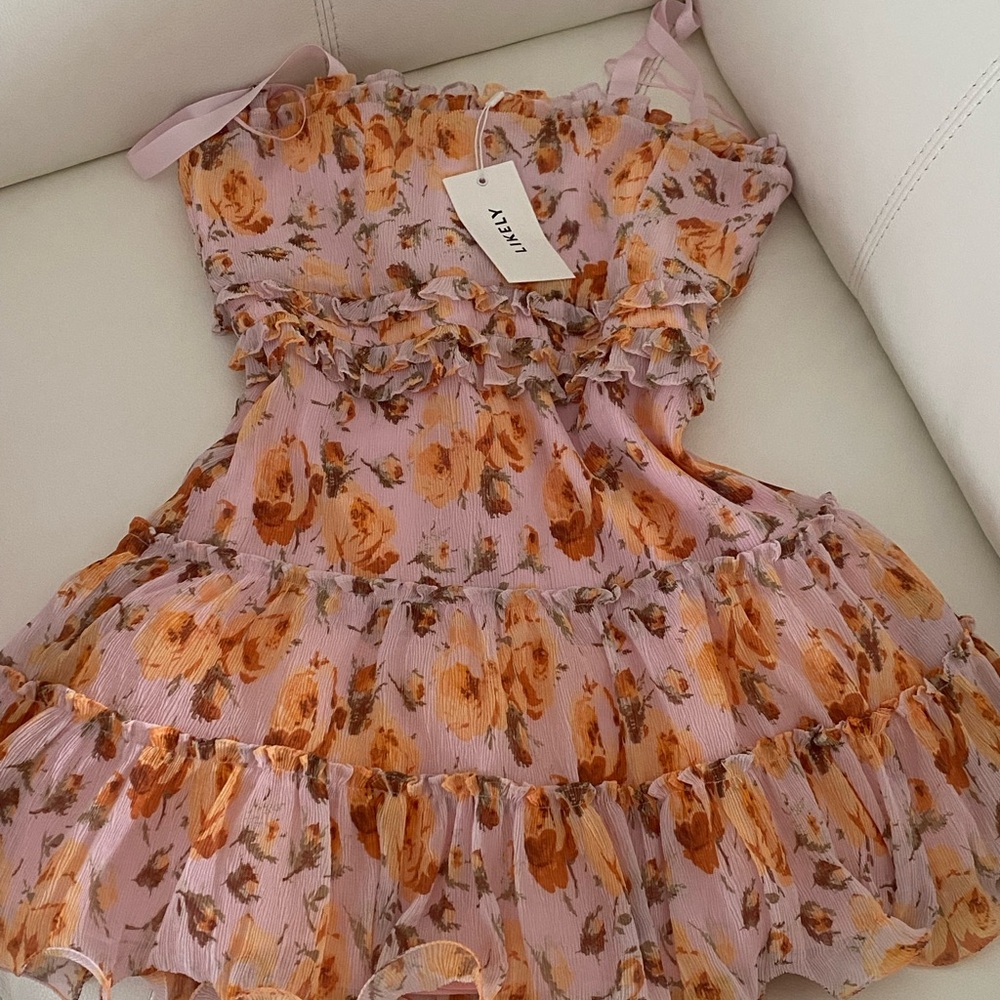 Floral Dress in Pink and Orange by Likely